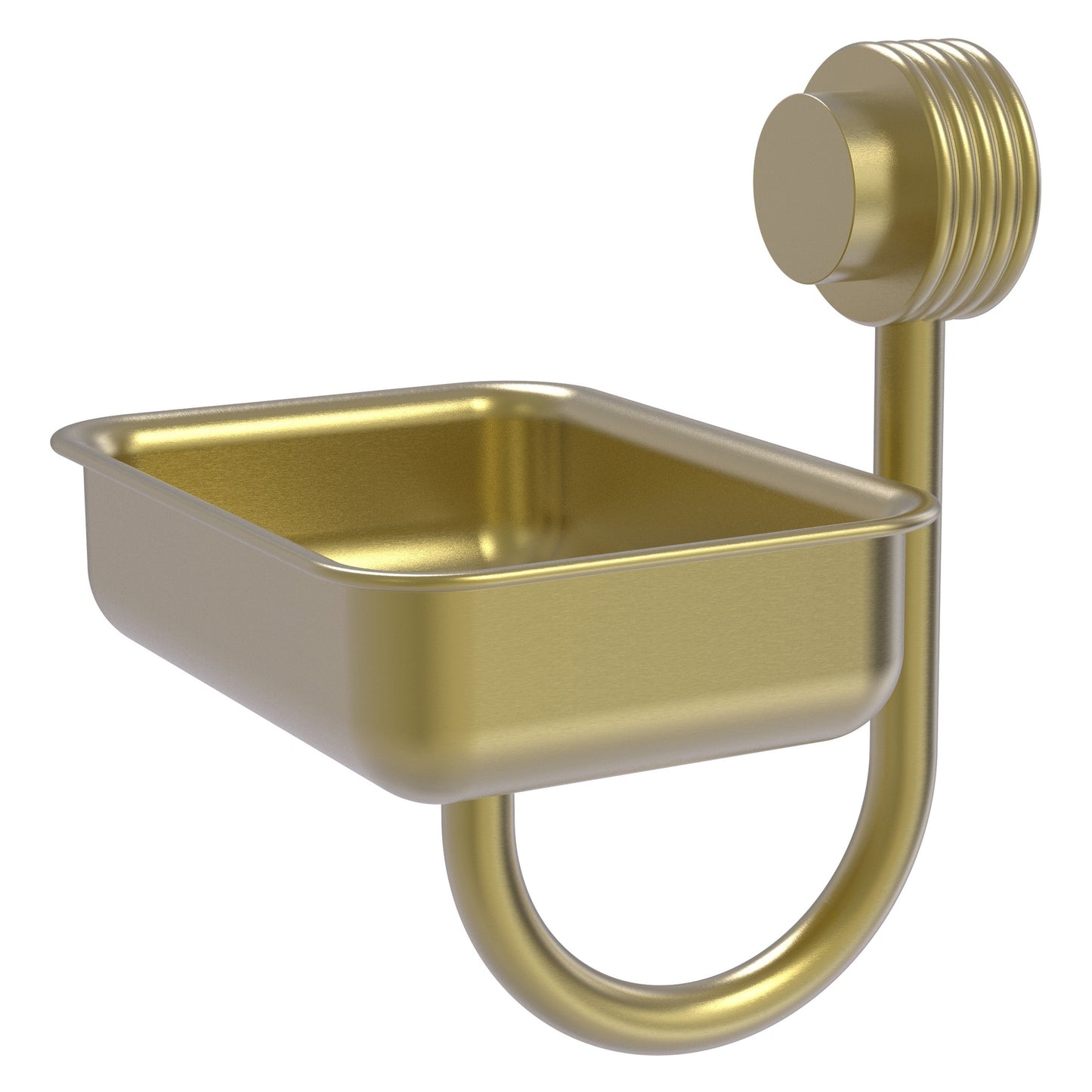 Allied Brass Venus 5" Satin Brass Solid Brass Wall-Mounted Soap Dish With Grooved Accents