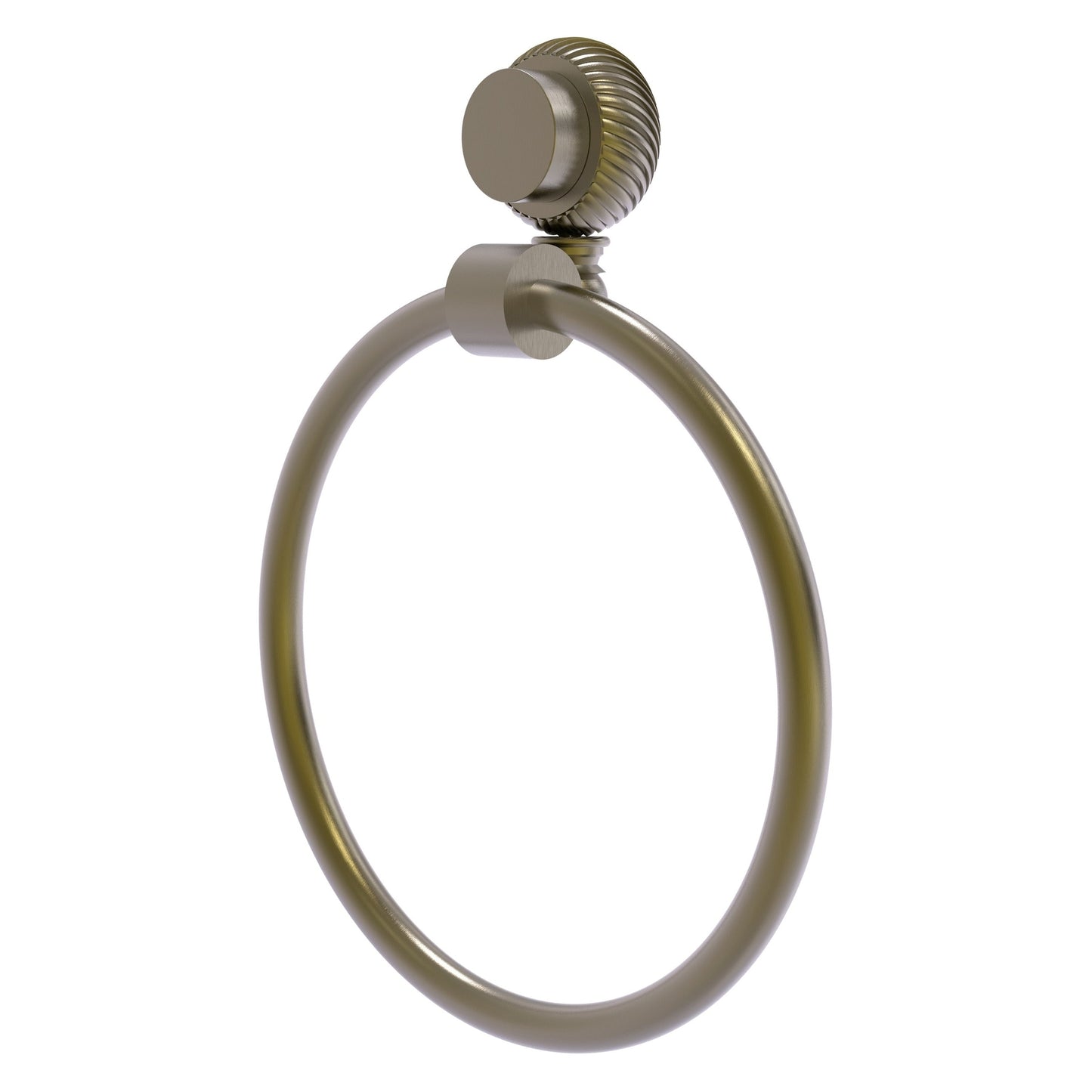 Allied Brass Venus 6" Antique Brass Solid Brass Towel Ring With Twist Accent