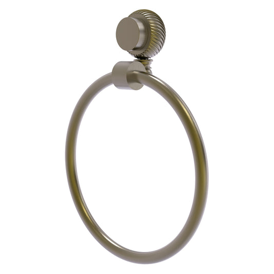 Allied Brass Venus 6" Antique Brass Solid Brass Towel Ring With Twist Accent