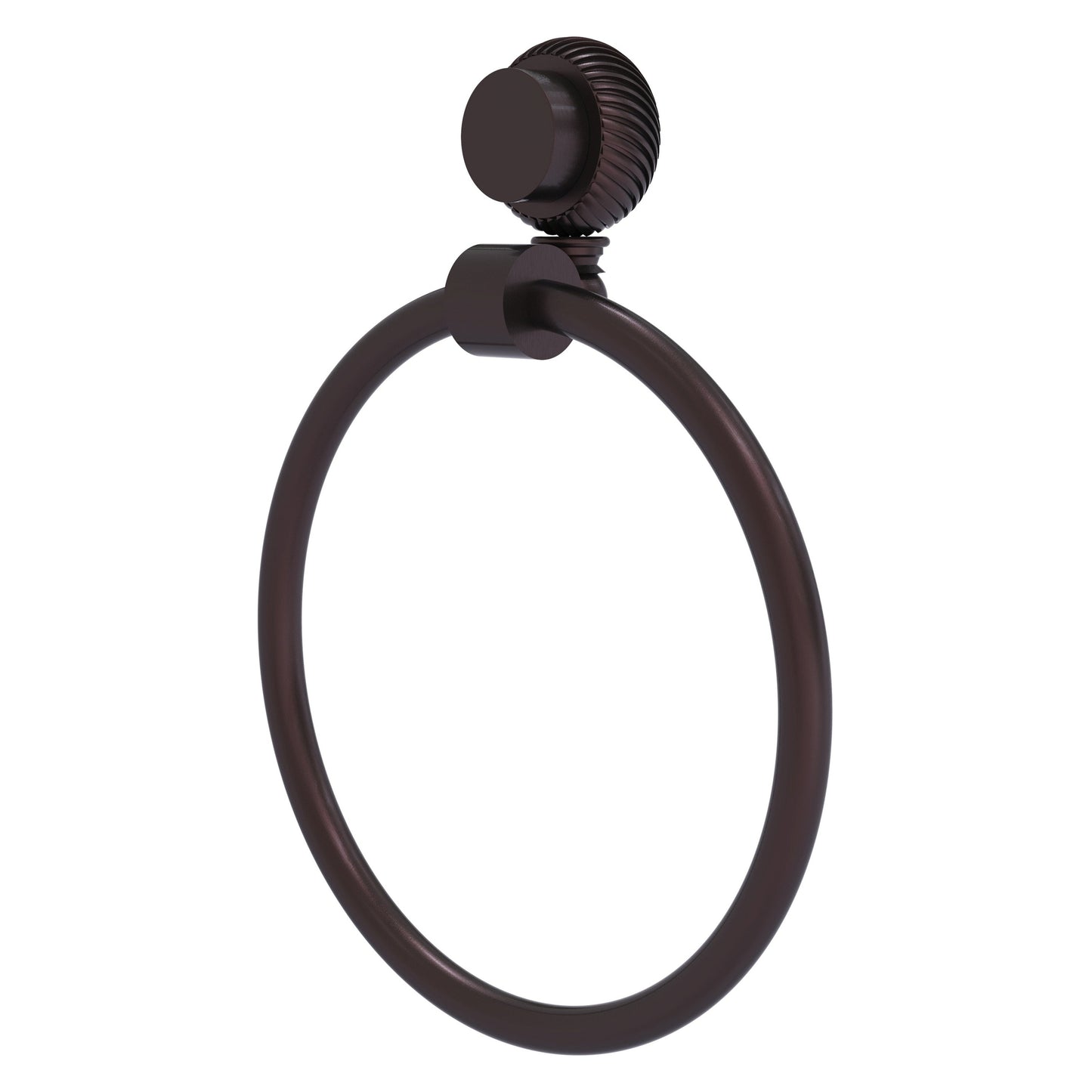 Allied Brass Venus 6" Antique Bronze Solid Brass Towel Ring With Twist Accent