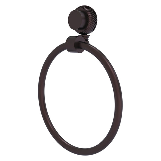 Allied Brass Venus 6" Antique Bronze Solid Brass Towel Ring With Twist Accent