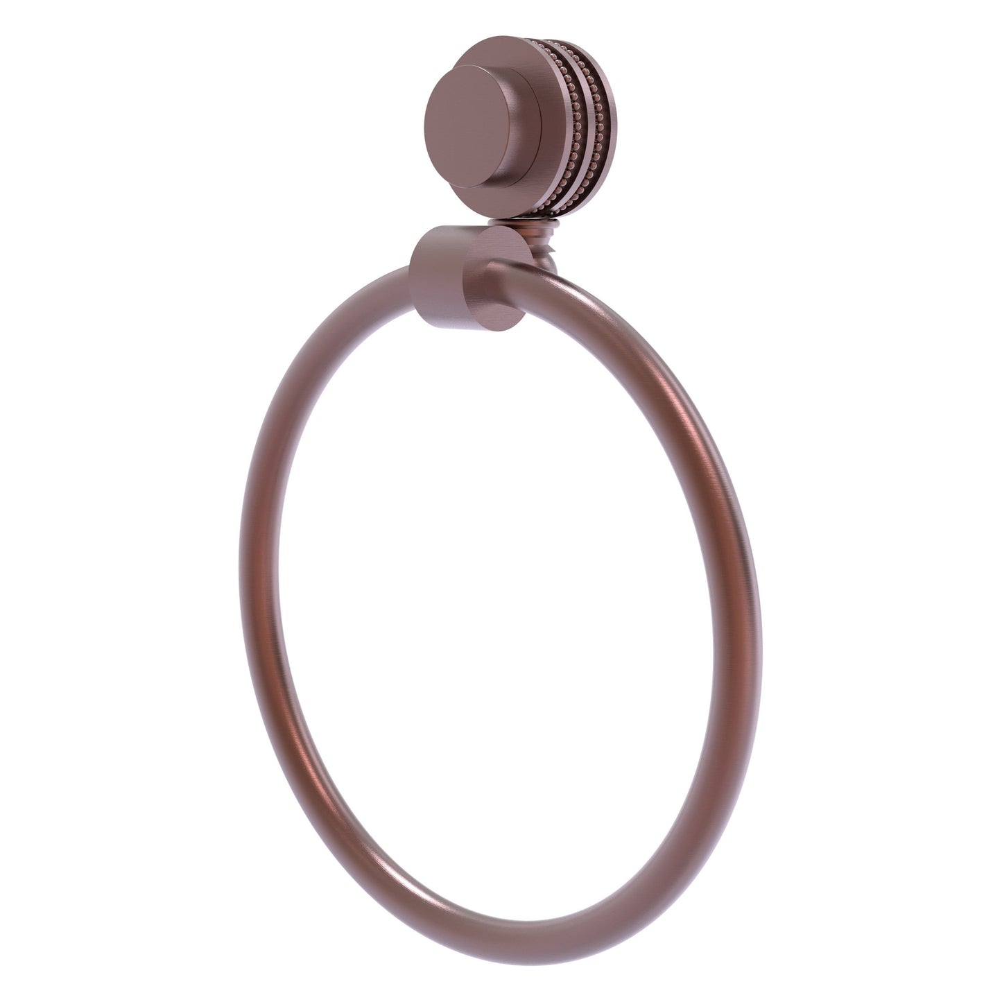 Allied Brass Venus 6" Antique Copper Solid Brass Towel Ring With Dotted Accent