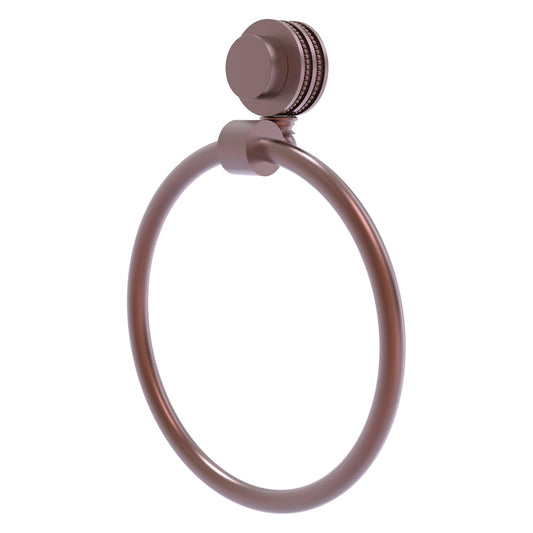 Allied Brass Venus 6" Antique Copper Solid Brass Towel Ring With Dotted Accent