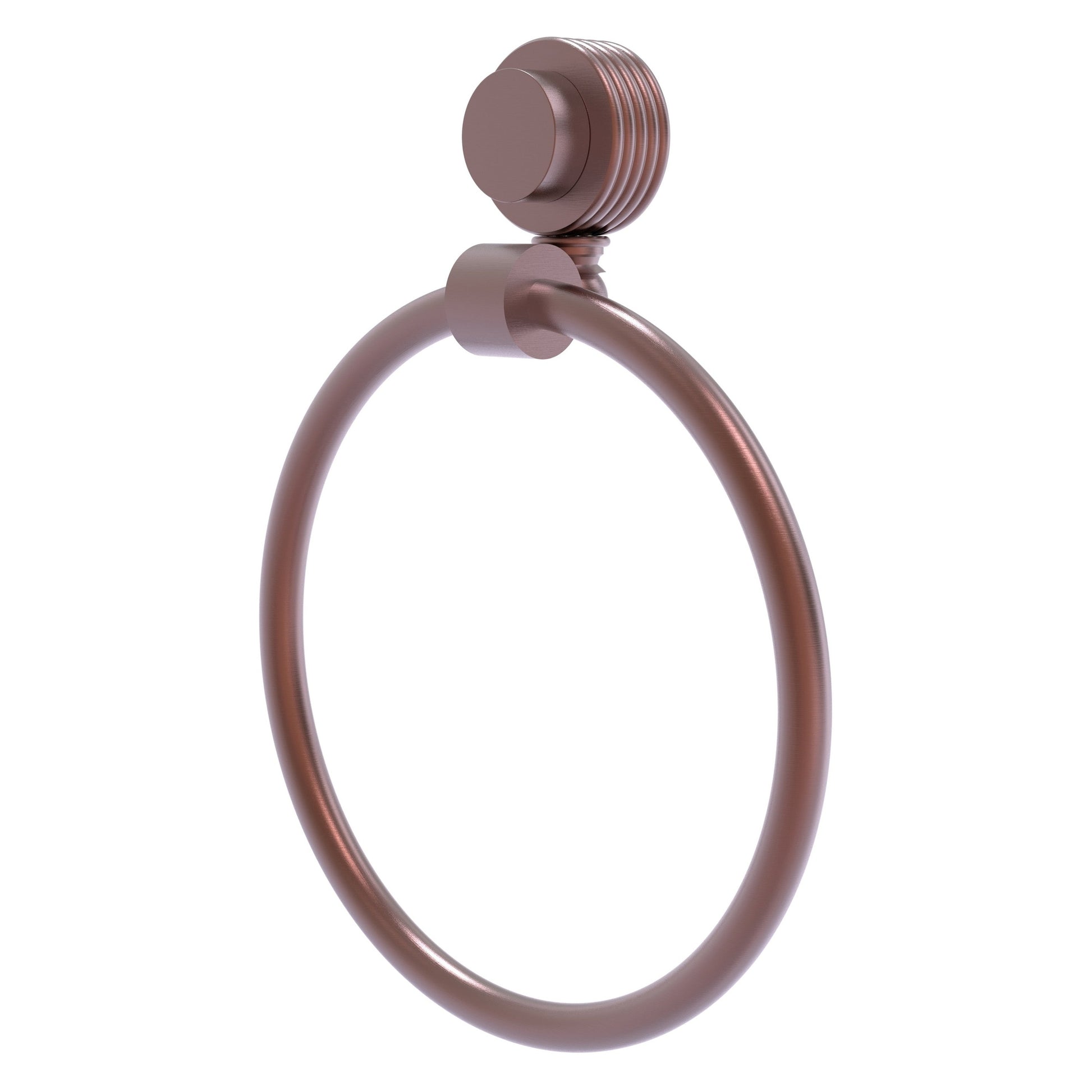 Allied Brass Venus 6" Antique Copper Solid Brass Towel Ring With Grooved Accent