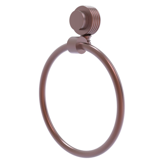 Allied Brass Venus 6" Antique Copper Solid Brass Towel Ring With Grooved Accent