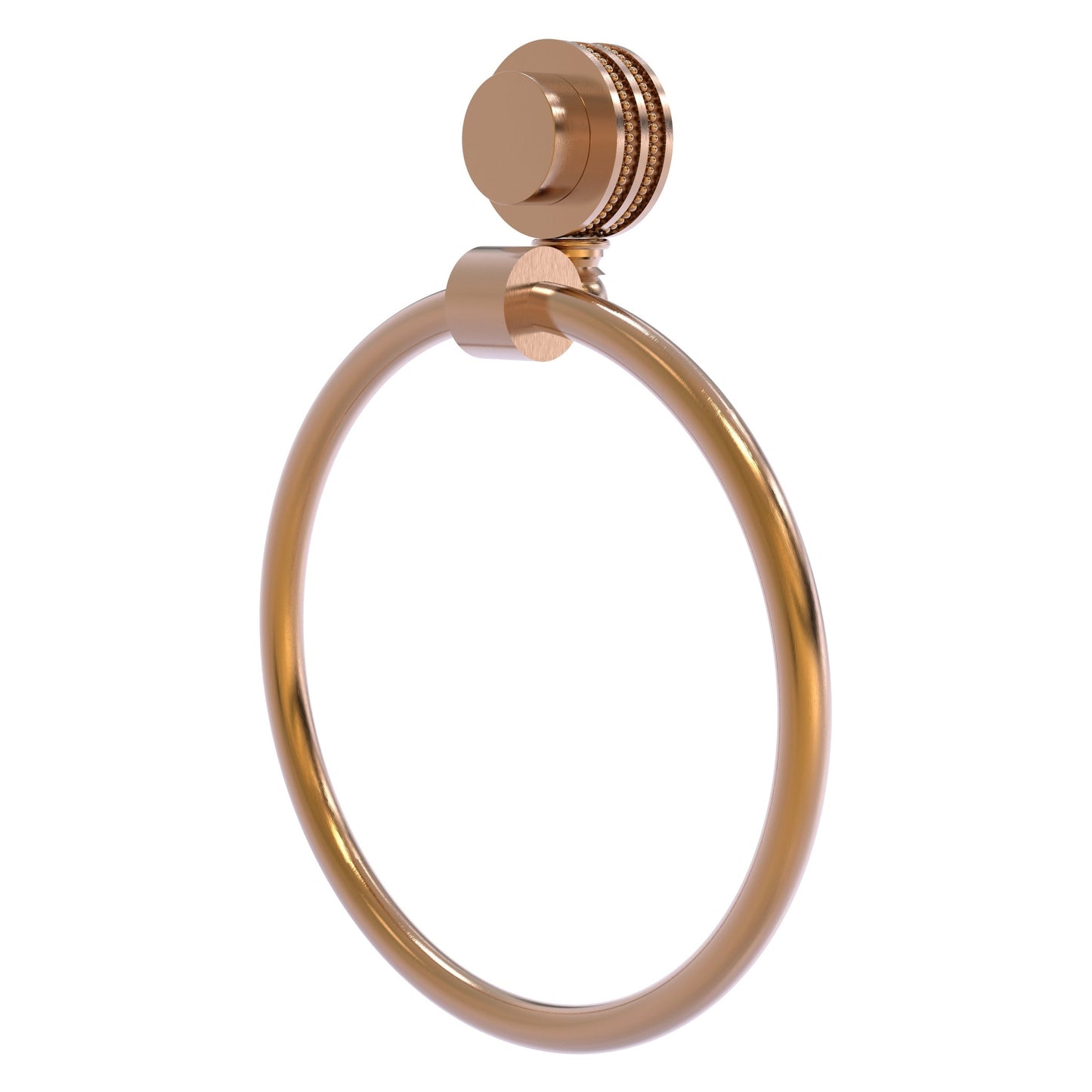 Allied Brass Venus 6" Brushed Bronze Solid Brass Towel Ring With Dotted Accent