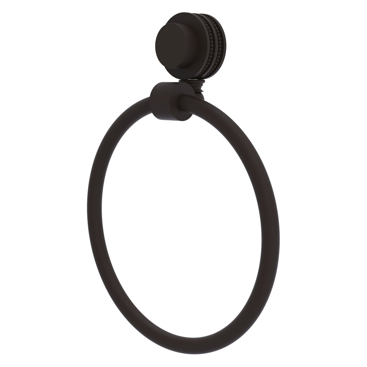 Allied Brass Venus 6" Oil Rubbed Bronze Solid Brass Towel Ring With Dotted Accent
