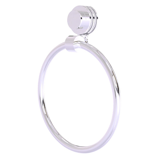 Allied Brass Venus 6" Polished Chrome Solid Brass Towel Ring With Dotted Accent
