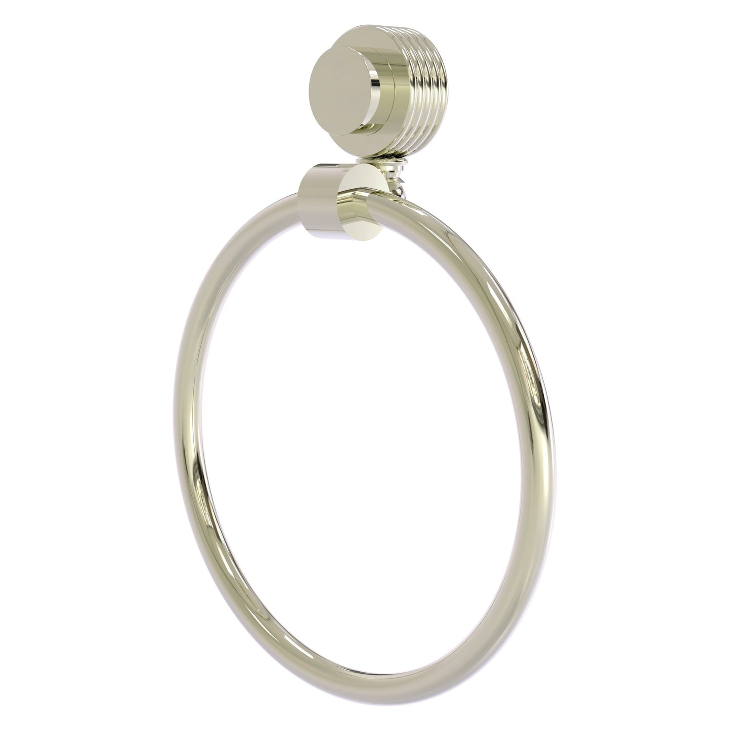 Allied Brass Venus 6" Polished Nickel Solid Brass Towel Ring With Grooved Accent