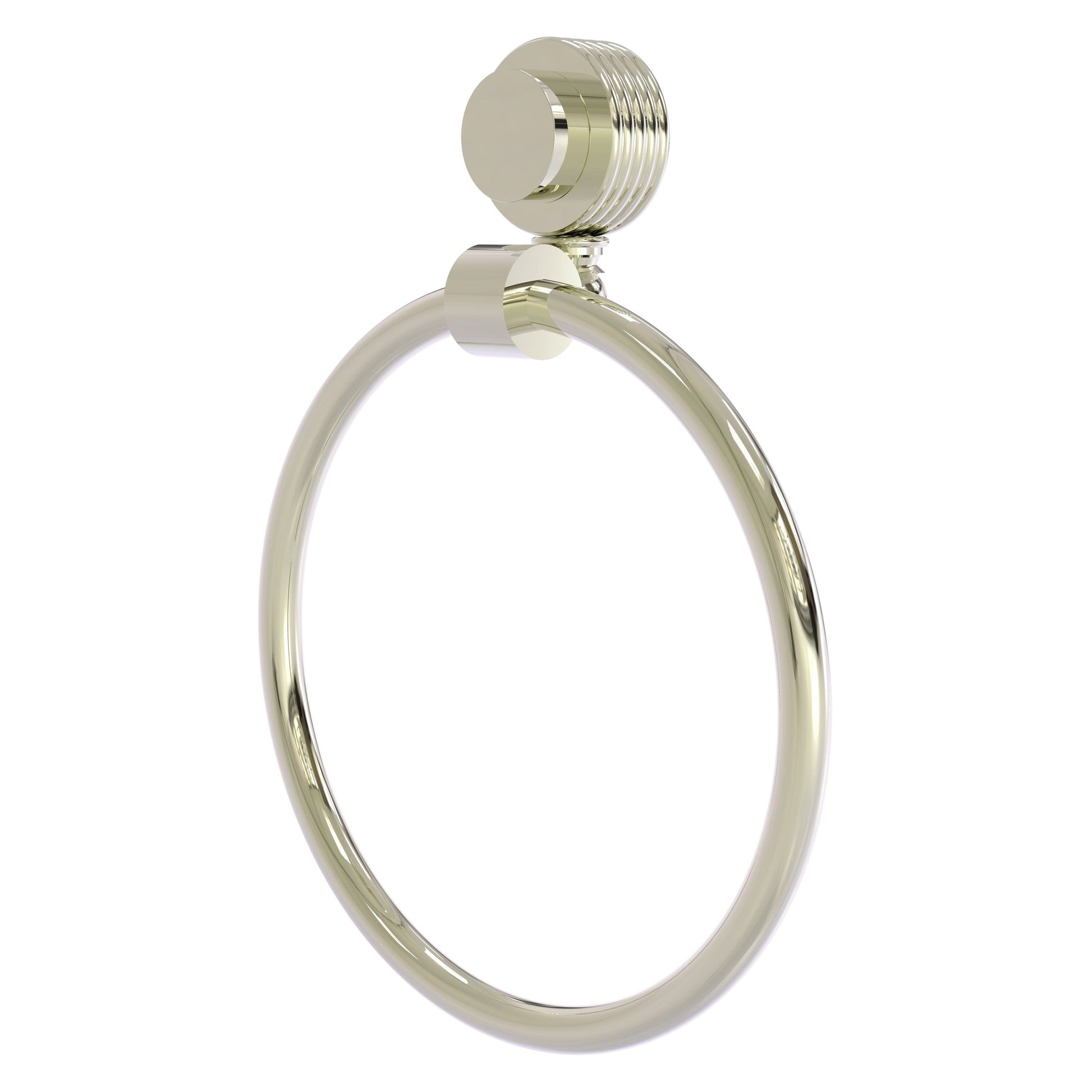 Allied Brass Venus 6" Polished Nickel Solid Brass Towel Ring With Grooved Accent
