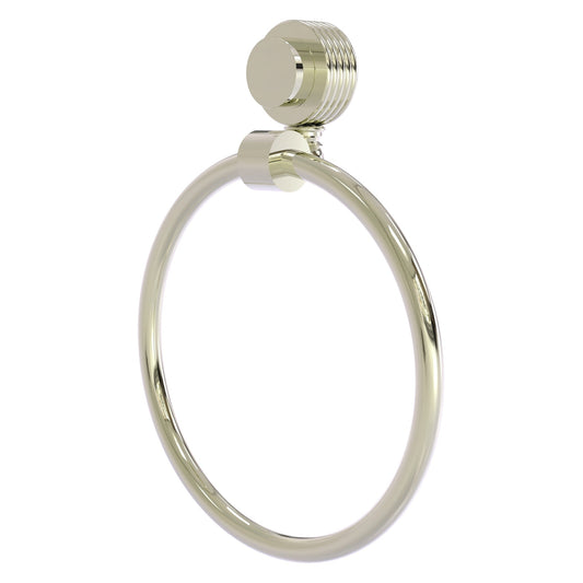 Allied Brass Venus 6" Polished Nickel Solid Brass Towel Ring With Grooved Accent