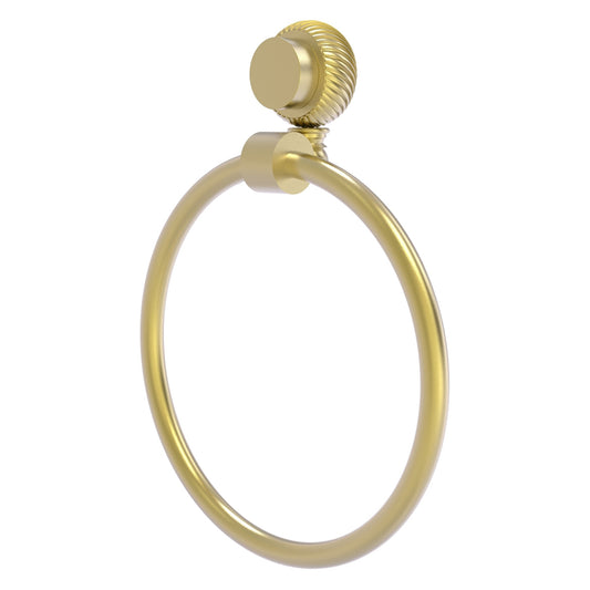 Allied Brass Venus 6" Satin Brass Solid Brass Towel Ring With Twist Accent
