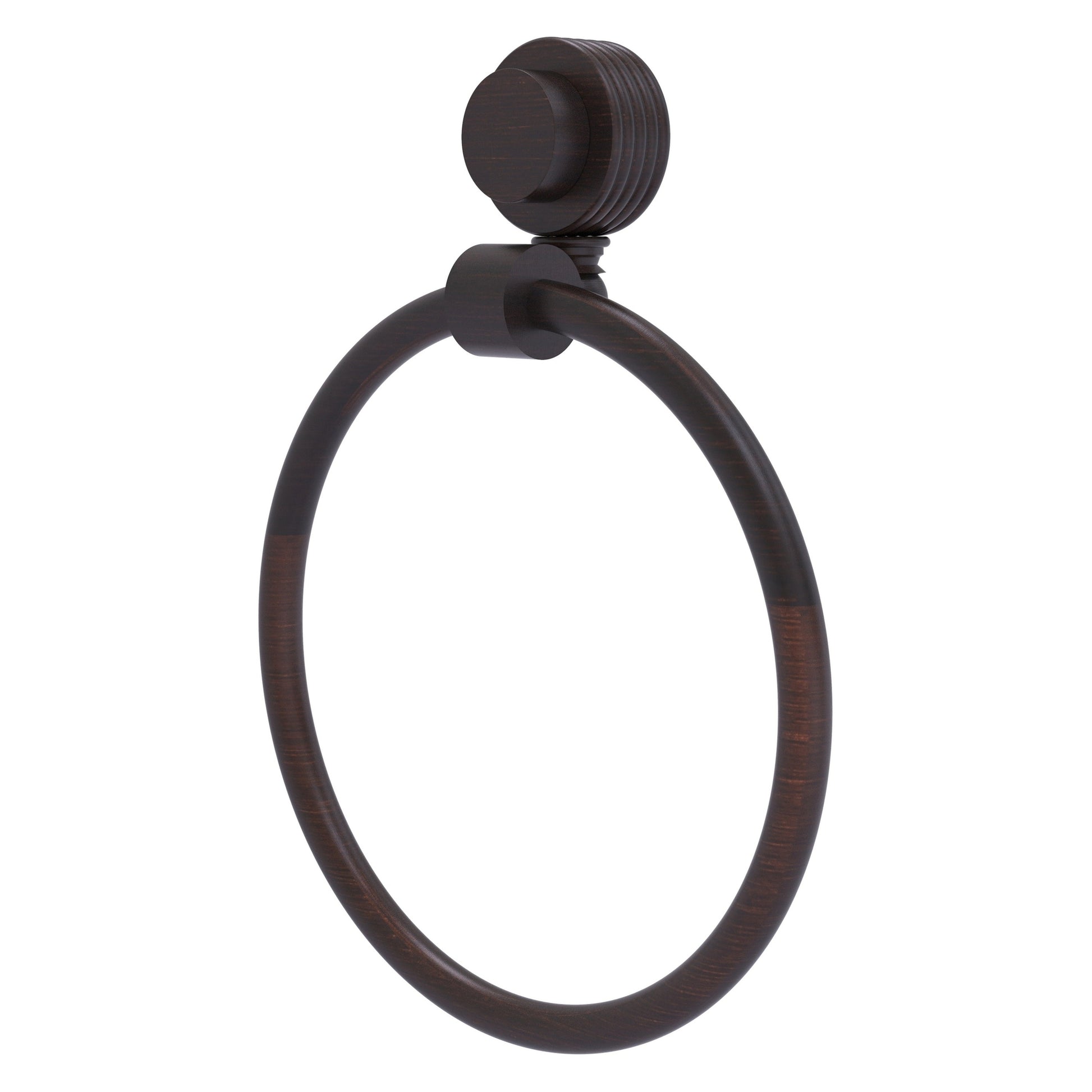 Allied Brass Venus 6" Venetian Bronze Solid Brass Towel Ring With Grooved Accent