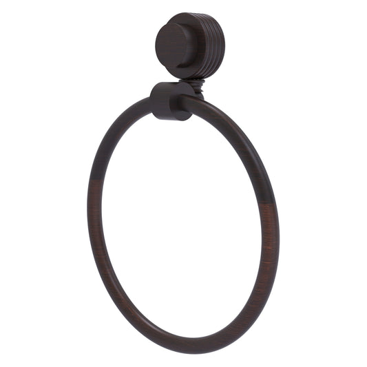 Allied Brass Venus 6" Venetian Bronze Solid Brass Towel Ring With Grooved Accent