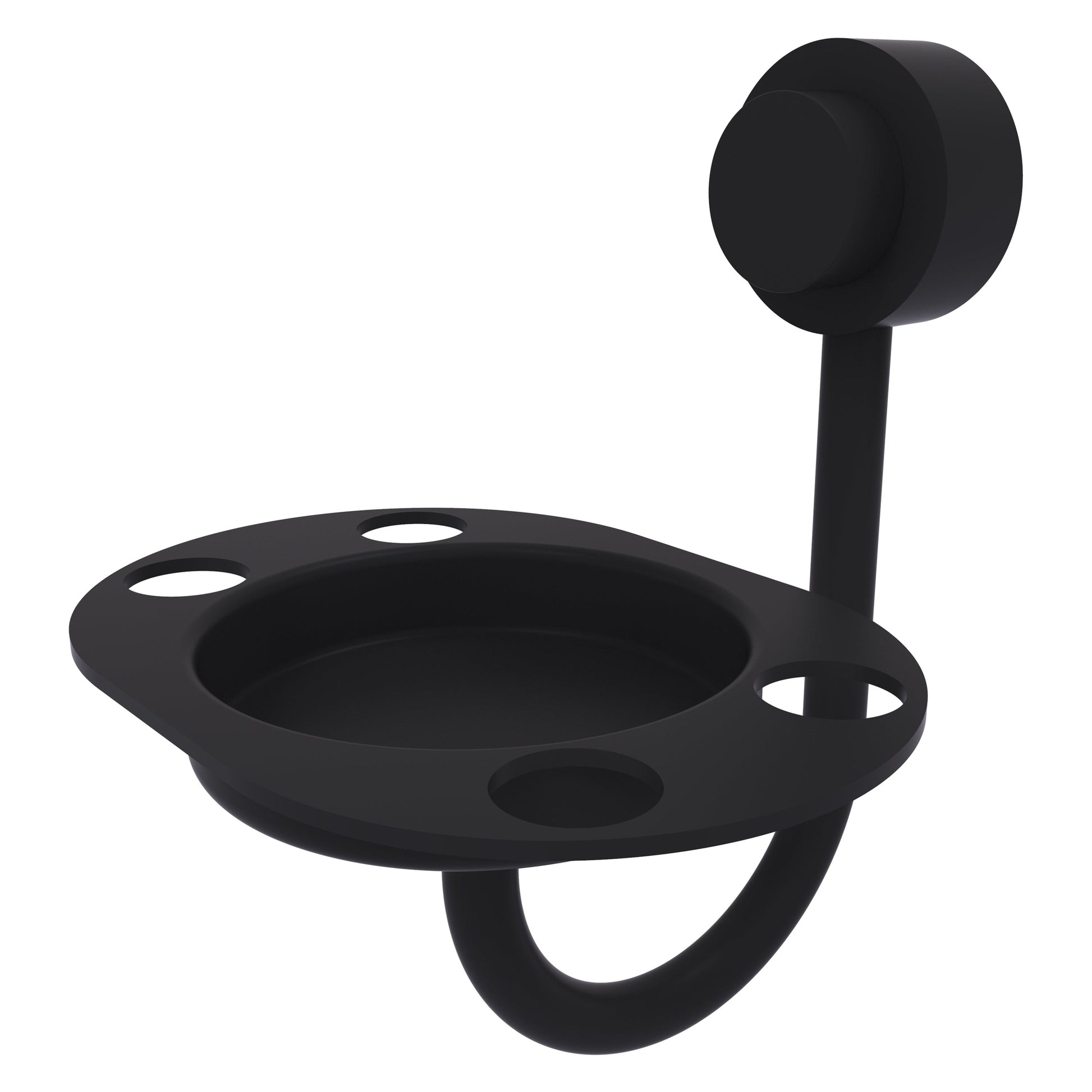 Allied Brass Venus 6" x 4" Matte Black Solid Brass Tumbler Toothbrush Holder