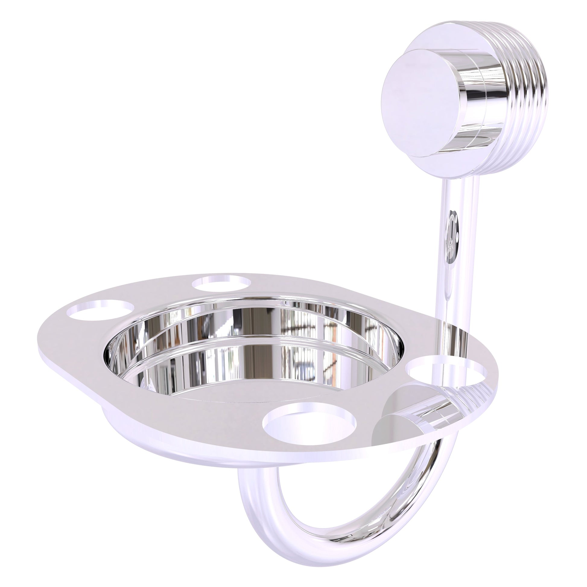 Allied Brass Venus 6" x 4" Polished Chrome Solid Brass Tumbler and Toothbrush Holder With Grooved Accents