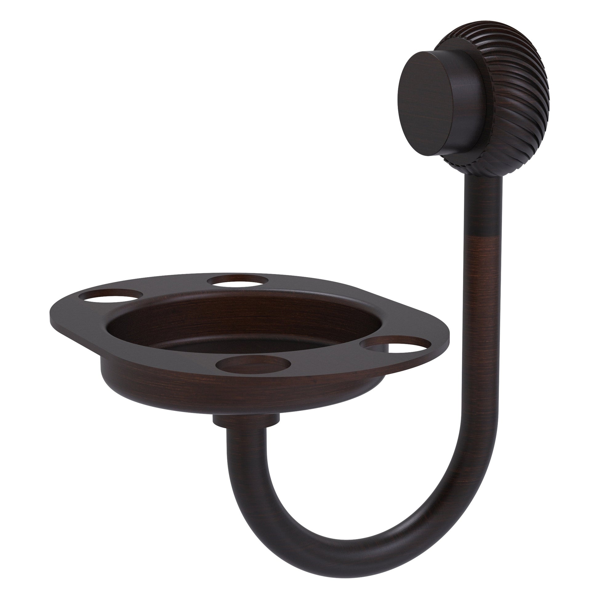 Allied Brass Venus 6" x 4" Venetian Bronze Solid Brass Tumbler and Toothbrush Holder With Twisted Accents