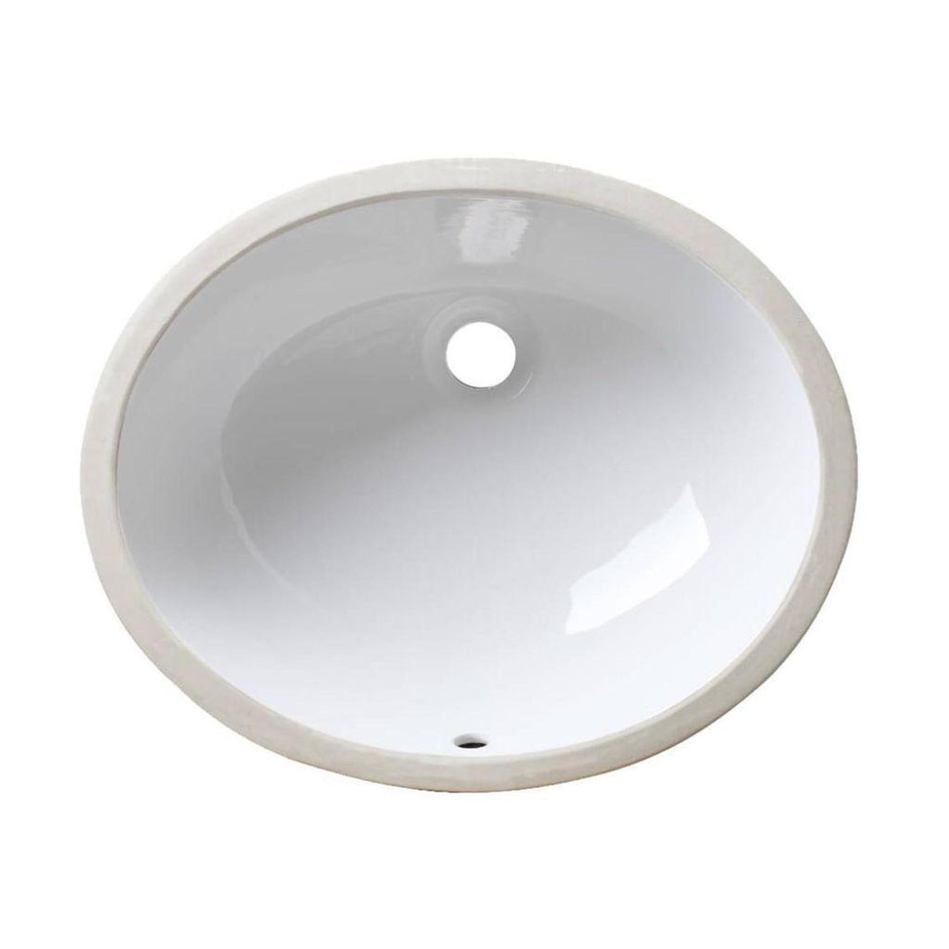 Allora USA 16" X 13.25" Vitreous China White Oval Porcelain Undermount Sink With Overflow