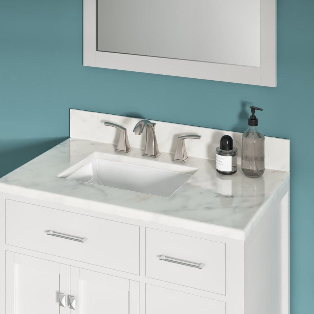 Allora USA 17.5" X 13.625" White Vitreous China Rectangular Undermount Sink With Overflow