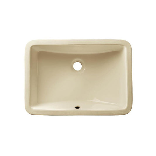 Allora USA 18" X 14" Biscuit Vitreous China Rectangular Porcelain Undermount Sink With Overflow