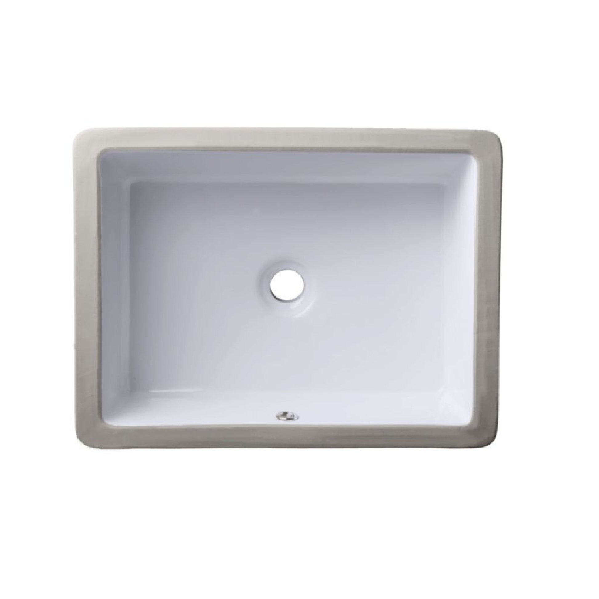 Allora USA 19.625" X 15.75" White Vitreous China White Rectangular Undermount Sink with Overflow