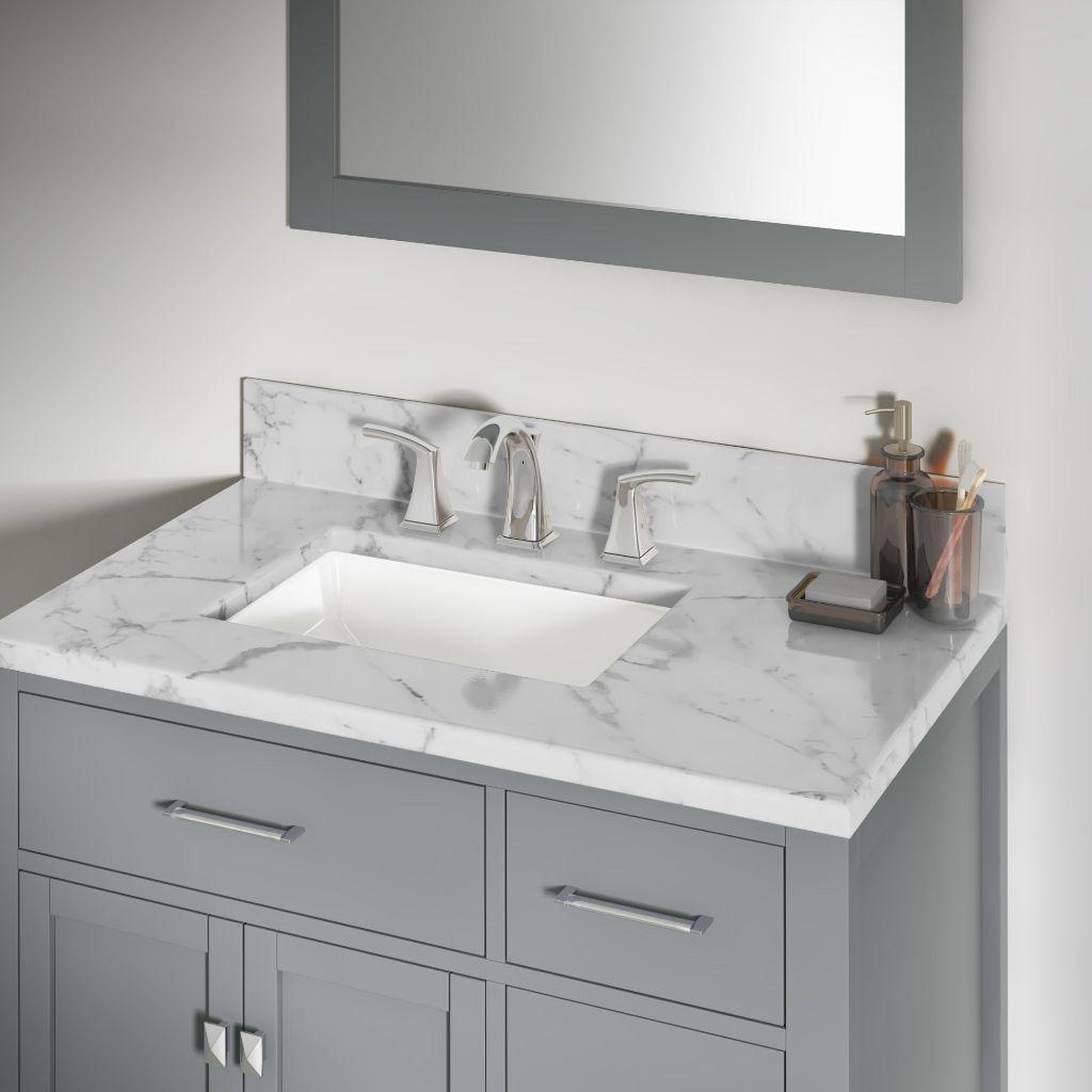 Allora USA 20.25" X 15" White Vitreous China Rectangle Porcelain Undermount Sink with Overflow