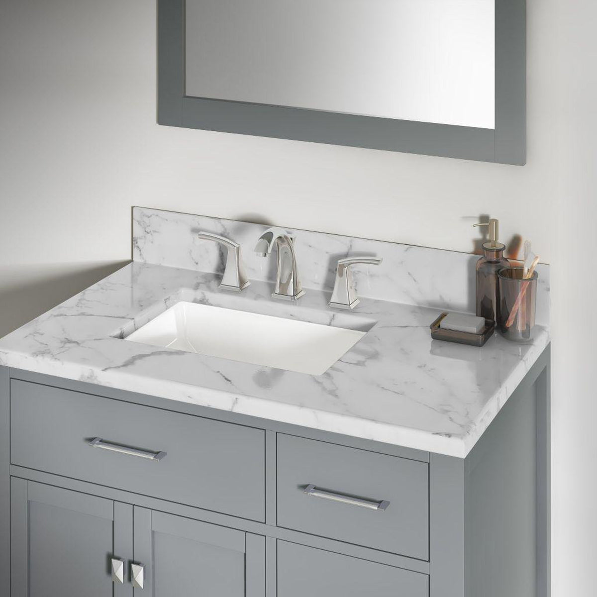 Allora USA 20.875" X 14.75" White Vitreous China Rectangular Porcelain Undermount Sink With Overflow