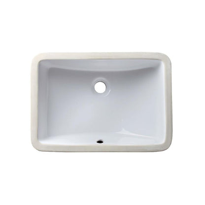 Allora USA 20.875" X 14.75" White Vitreous China Rectangular Porcelain Undermount Sink With Overflow