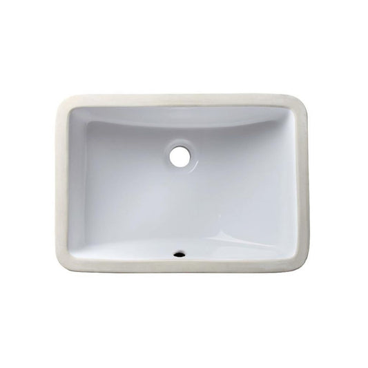 Allora USA 20.875" X 14.75" White Vitreous China Rectangular Porcelain Undermount Sink With Overflow