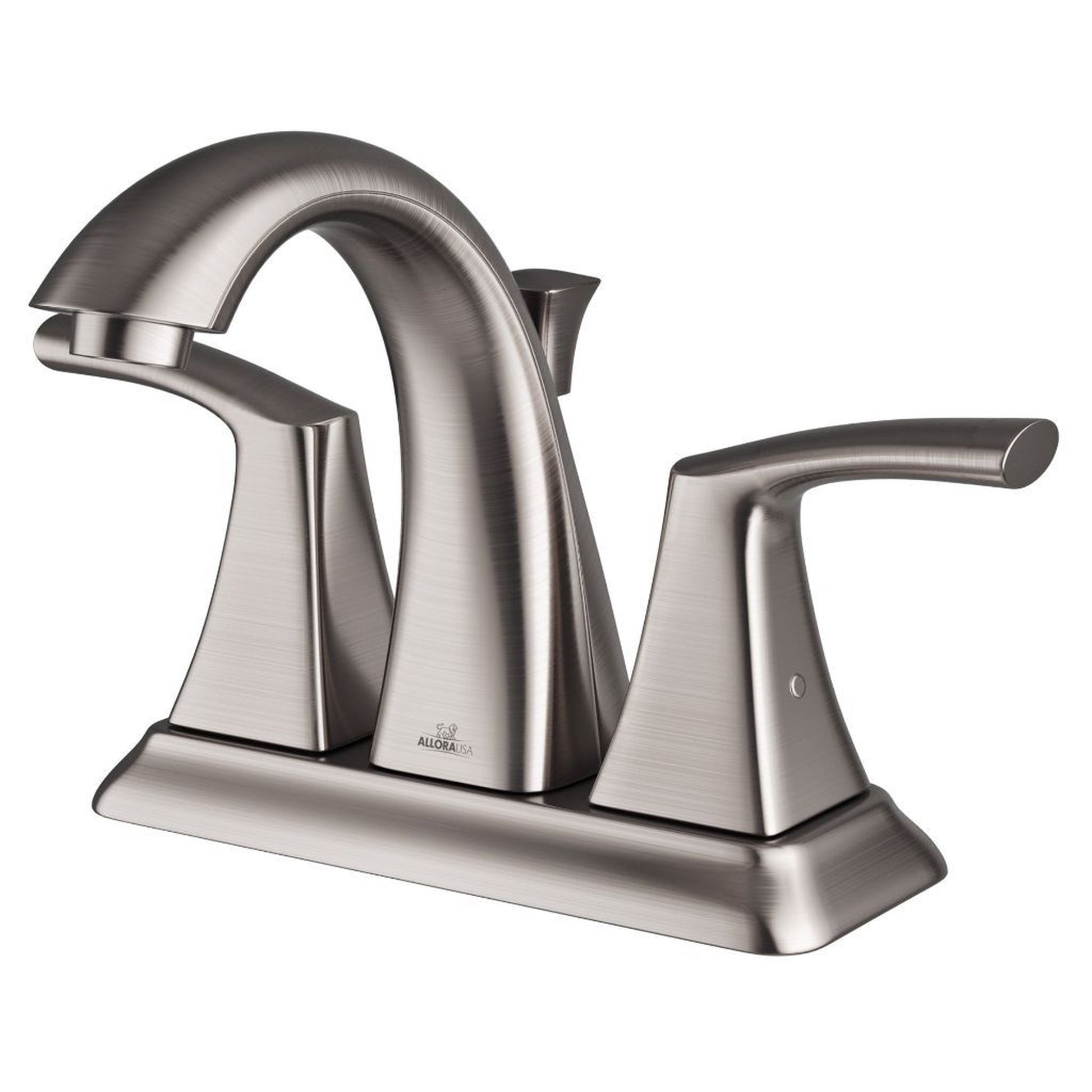 Allora USA Tulip Dual Handle Centerset Brushed Nickel Bathroom Faucet With Drain Assembly