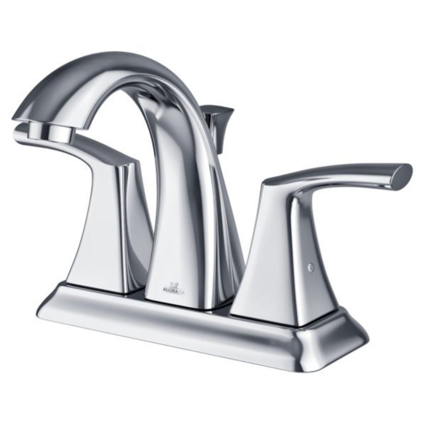 Allora USA Tulip Dual Handle Centerset Chrome Bathroom Faucet With Drain Assembly