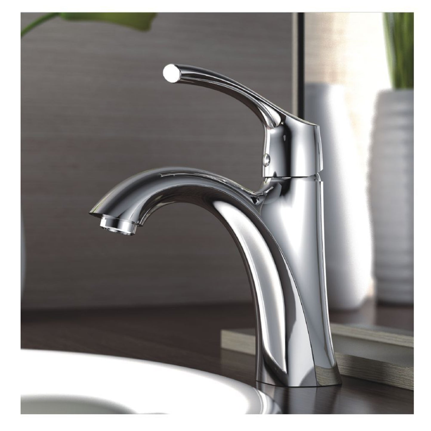 Allora USA Tulip Single Handle Chrome Bathroom Faucet With Drain Assembly