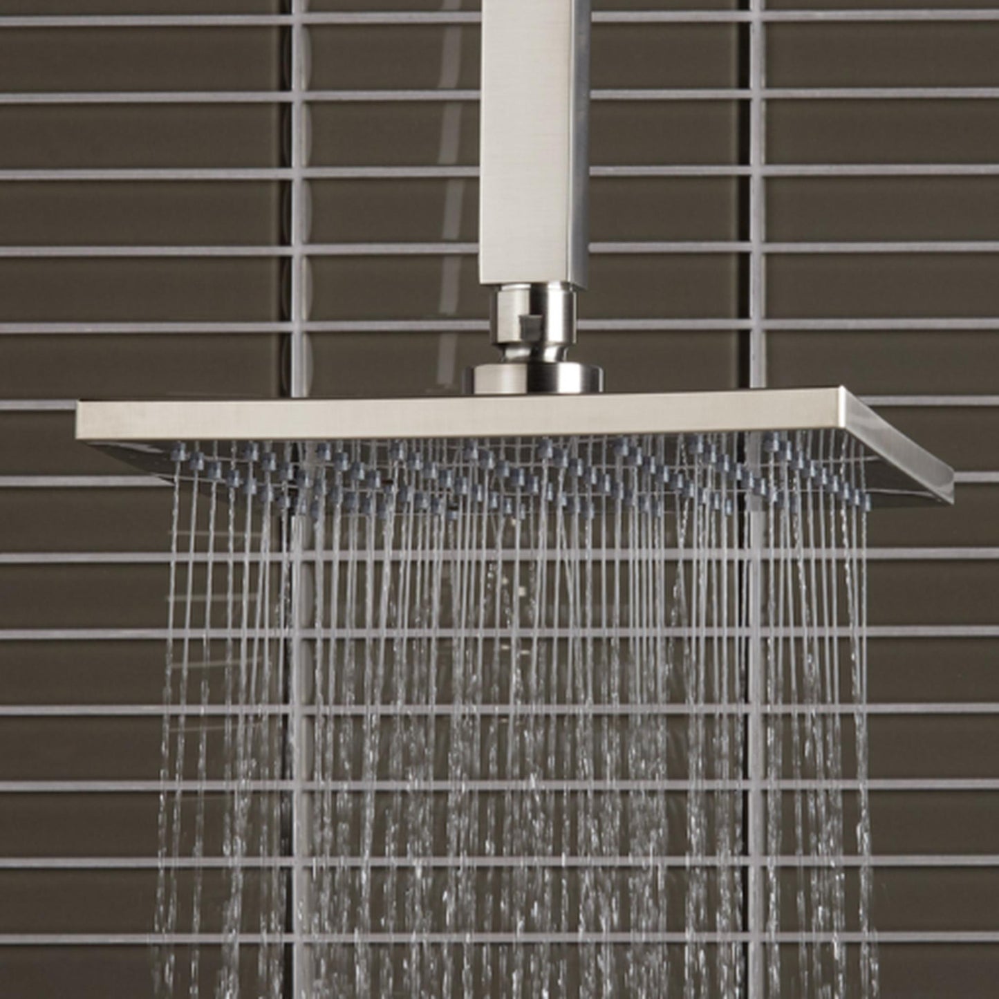 Aluids 15″ Ceiling Shower Arm Square – Brushed Nickel