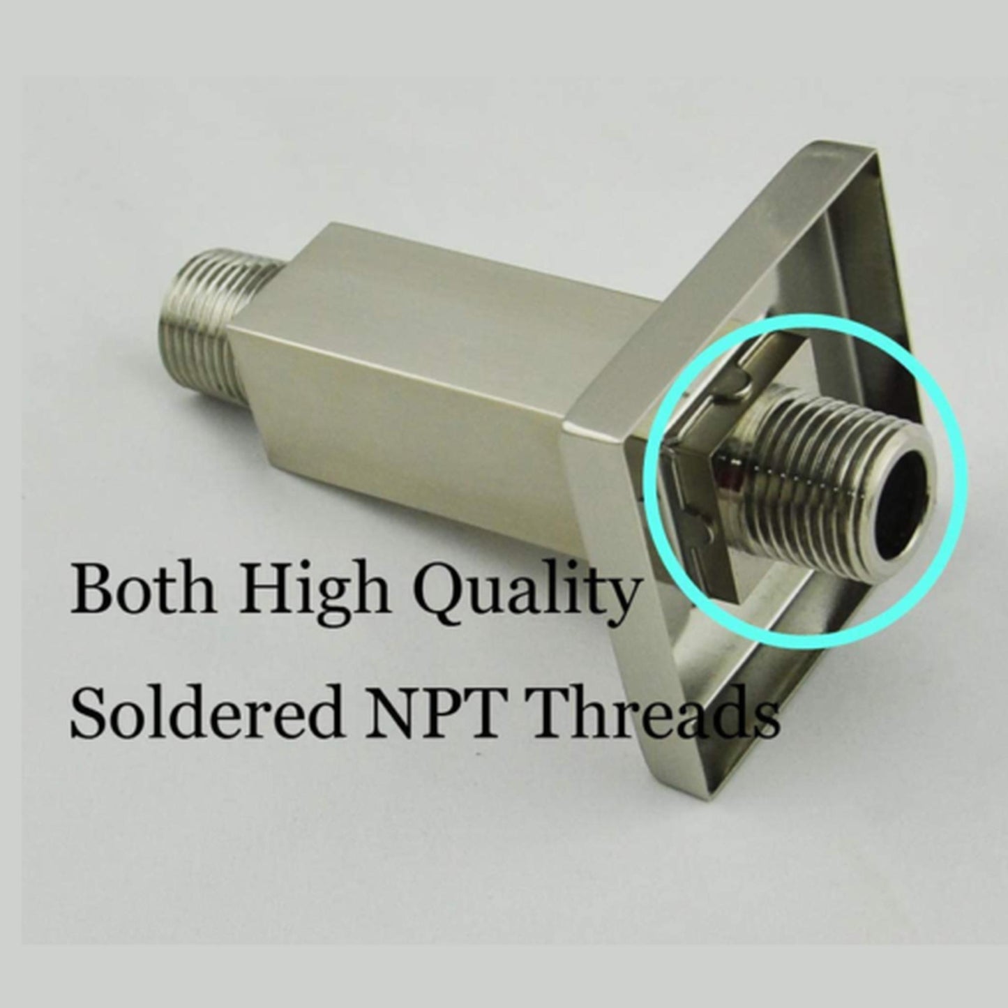 Aluids 3″ Ceiling Shower Arm Square – Brushed Nickel