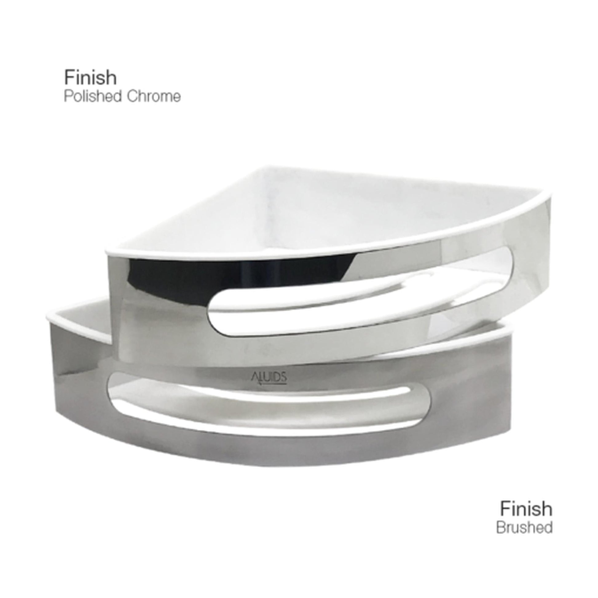 Aluids Corner Installation with White Insert Shower Basket