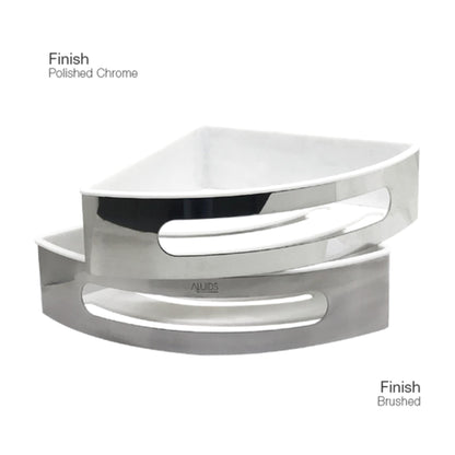 Aluids Corner Installation with White Insert Shower Basket