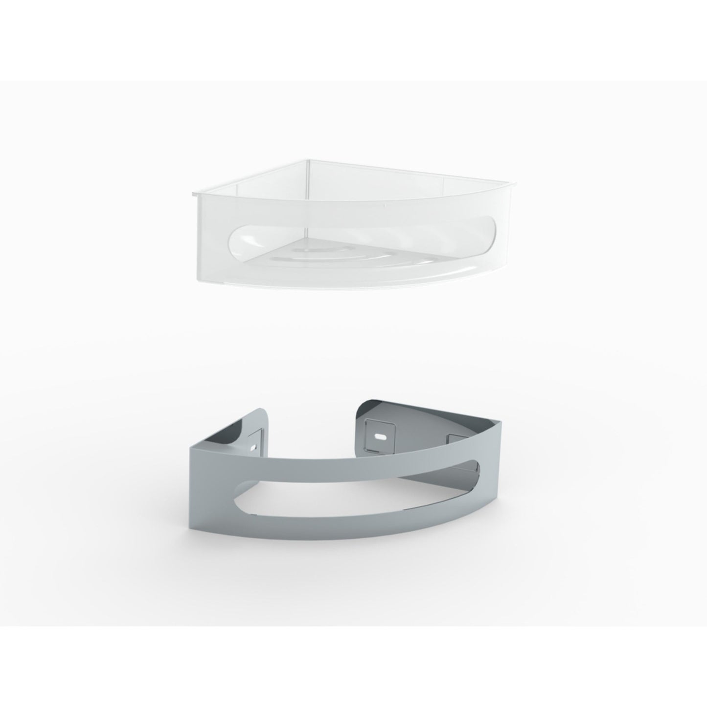 Aluids Corner Installation with White Insert Shower Basket