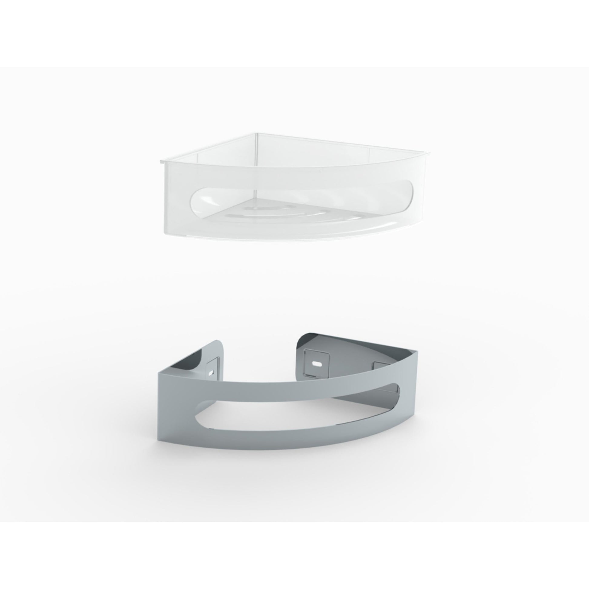 Aluids Corner Installation with White Insert Shower Basket