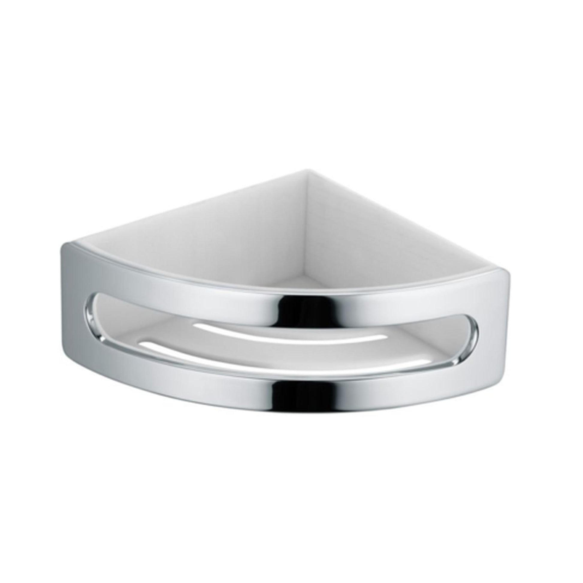 Aluids Corner Installation with White Insert Shower Basket