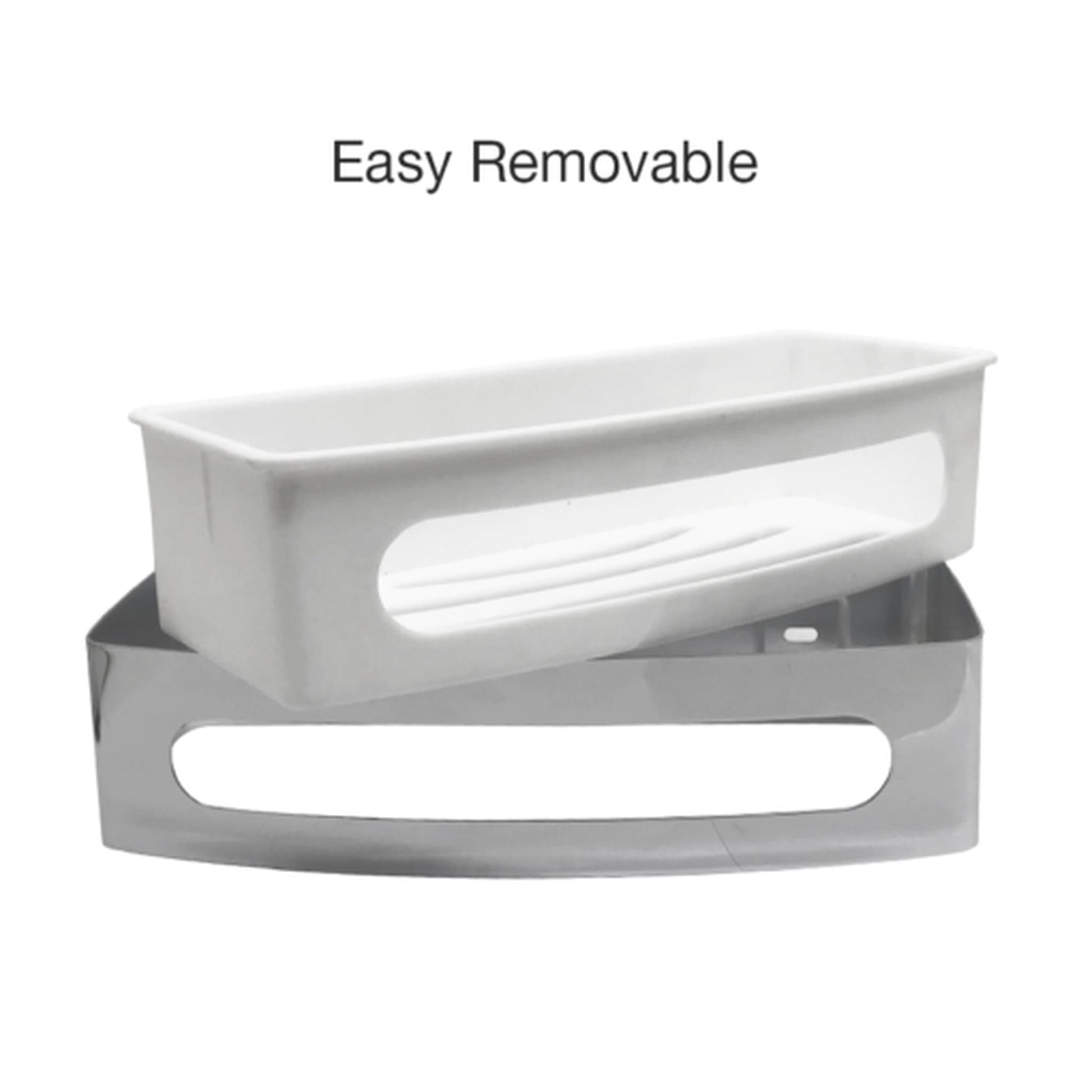 Aluids Wall Mount Straight with White Insert Shower Basket