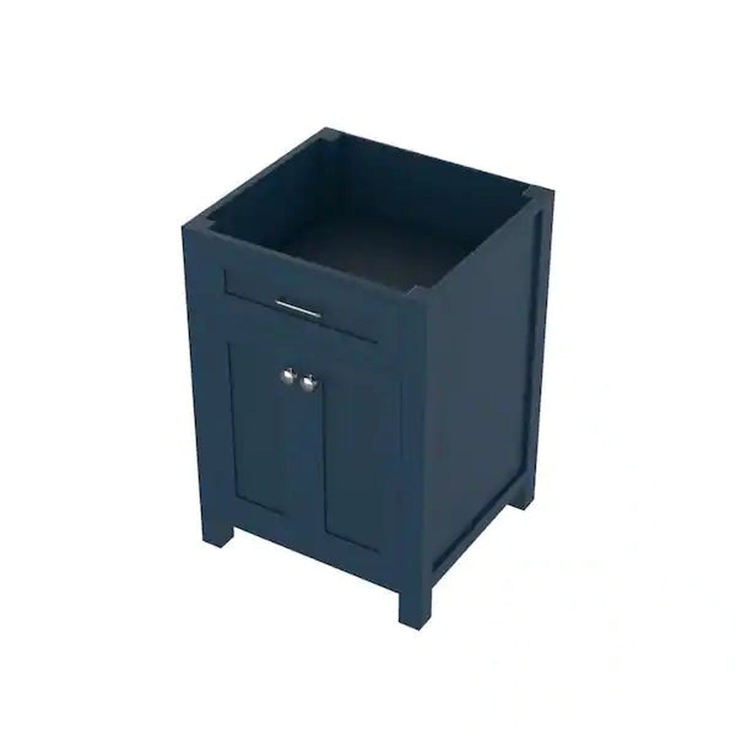 Alya Bath Norwalk 24" Single Blue Freestanding Bathroom Vanity With Brushed Nickel Edge Handles