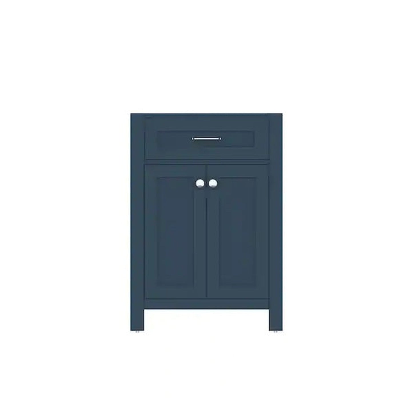 Alya Bath Norwalk 24" Single Blue Freestanding Bathroom Vanity With Brushed Nickel Edge Handles