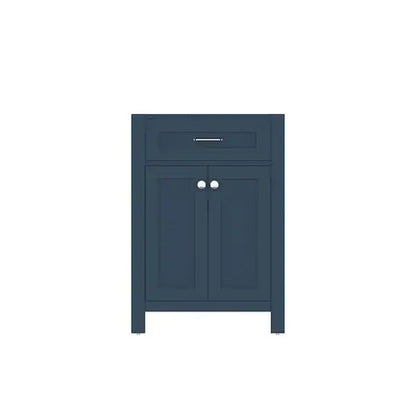 Alya Bath Norwalk 24" Single Blue Freestanding Bathroom Vanity With Brushed Nickel Edge Handles