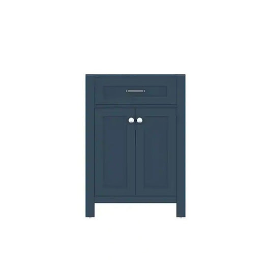 Alya Bath Norwalk 24" Single Blue Freestanding Bathroom Vanity With Brushed Nickel Edge Handles