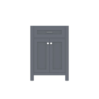 Alya Bath Norwalk 24" Single Gray Freestanding Bathroom Vanity With Brushed Nickel Edge Handles