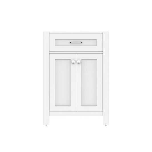 Alya Bath Norwalk 24" Single White Freestanding Bathroom Vanity With Brushed Nickel Edge Handles