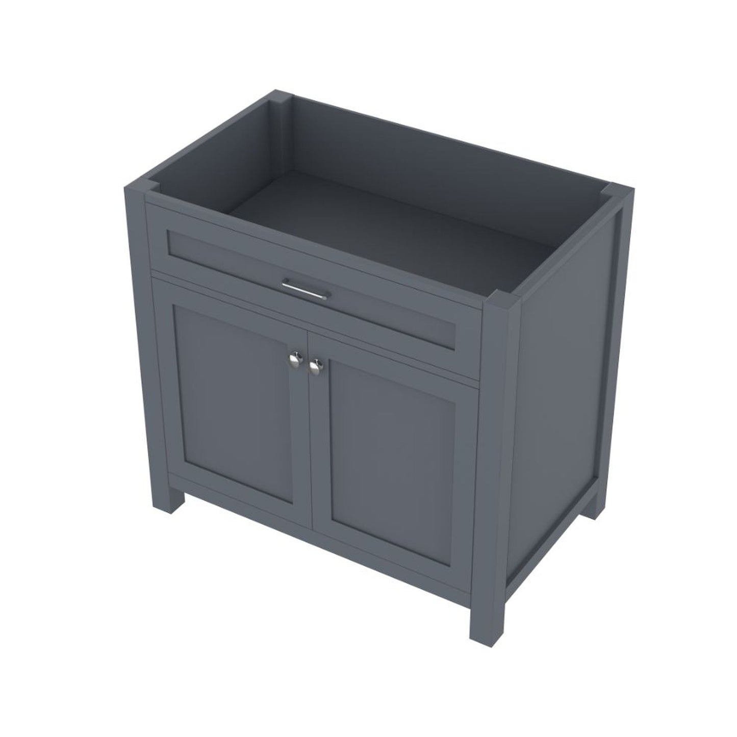 Alya Bath Norwalk 36" Single Gray Freestanding Bathroom Vanity With Brushed Nickel Edge Handles