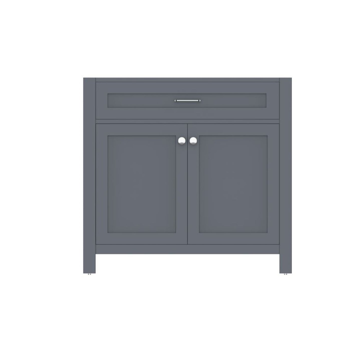 Alya Bath Norwalk 36" Single Gray Freestanding Bathroom Vanity With Brushed Nickel Edge Handles