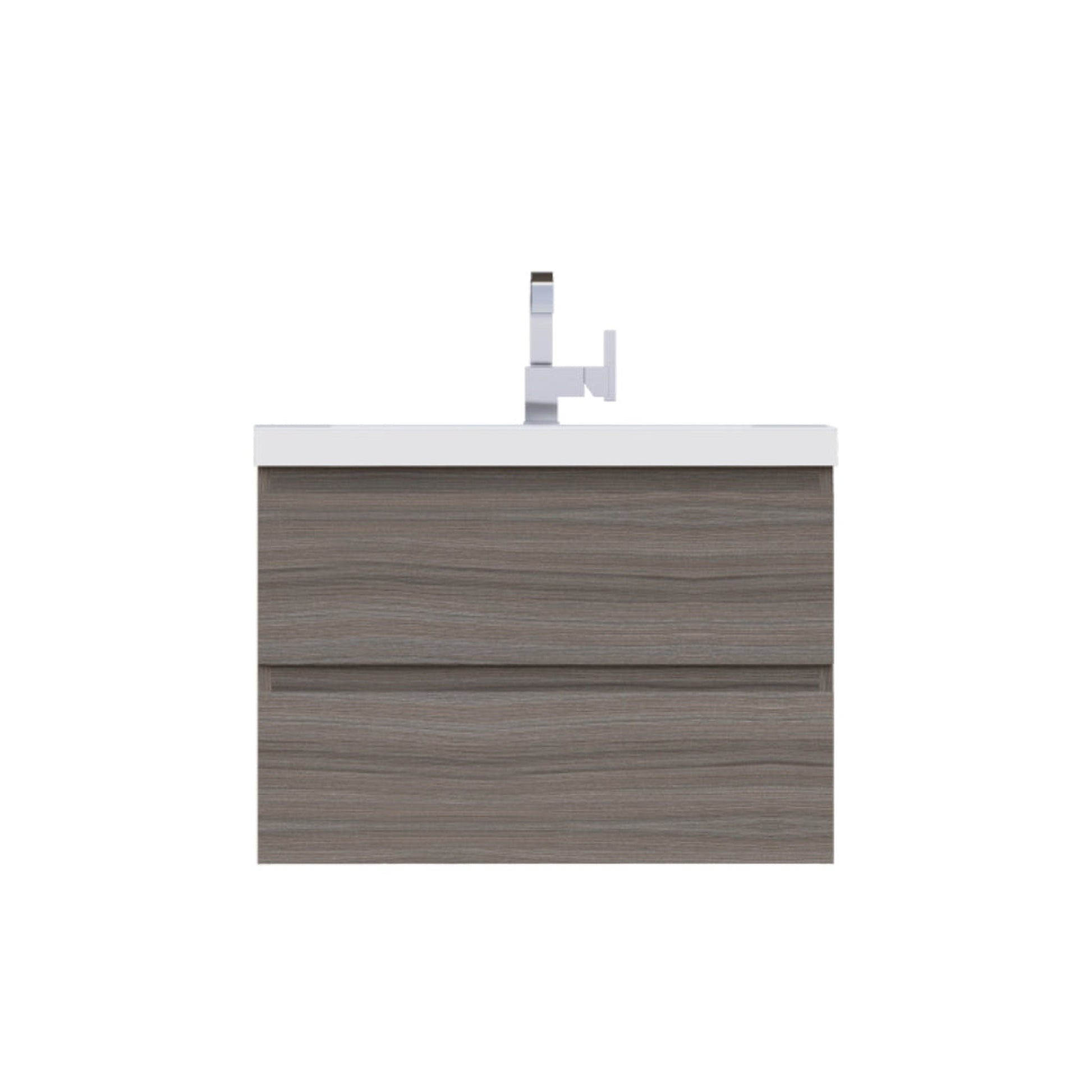 Alya Bath Paterno 30" Single Gray Wall Mounted Bathroom Vanity With Acrylic Top and Integrated Sink