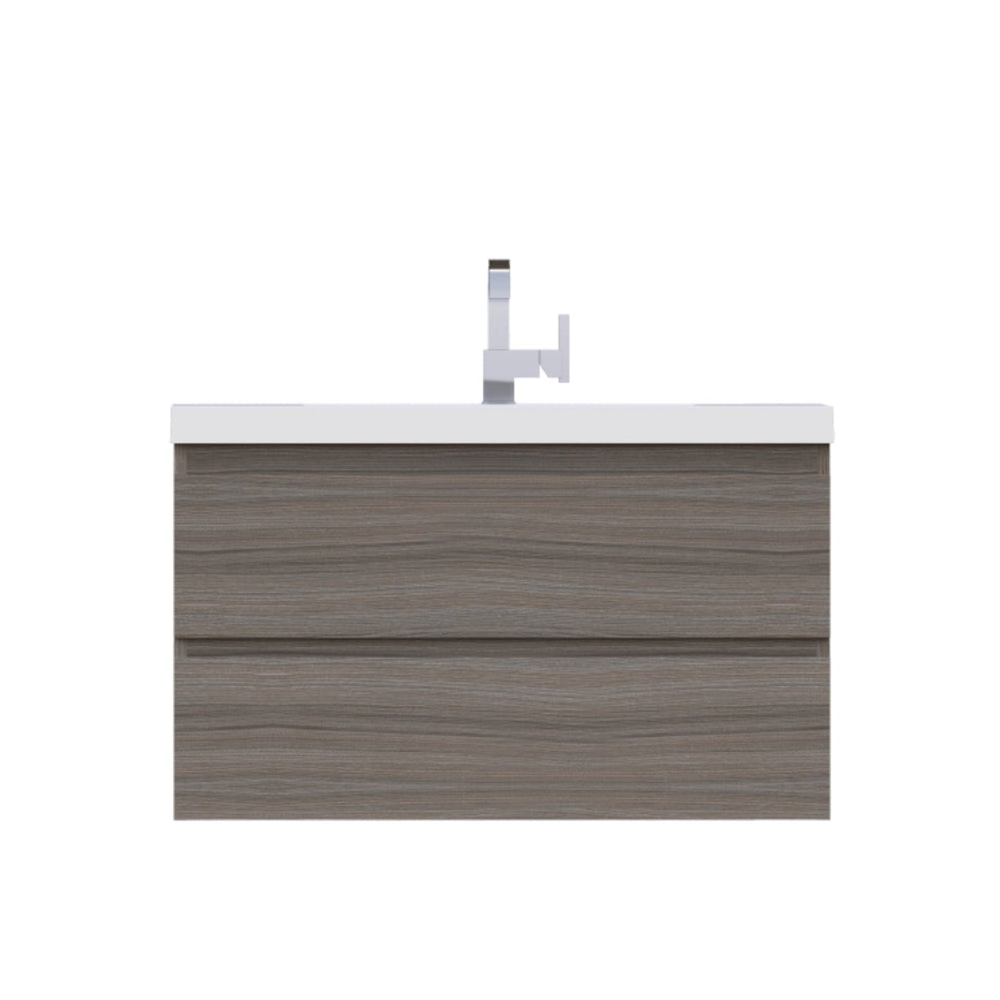 Alya Bath Paterno 36" Single Gray Modern Wall Mounted Bathroom Vanity With Acrylic Top and Integrated Sink